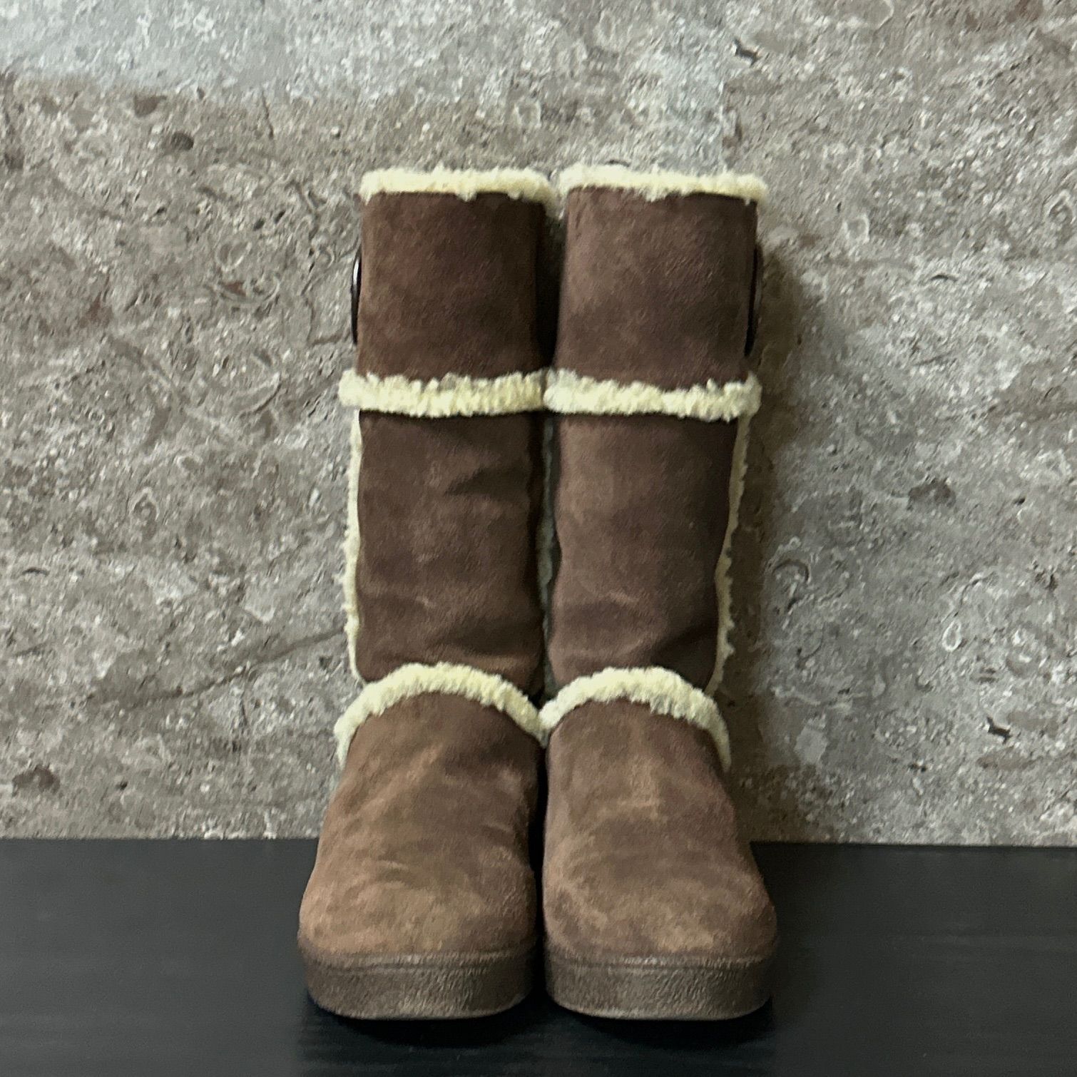 S577 美品 TORY BURCH トリーバーチ サイドロゴ ムートンブーツ