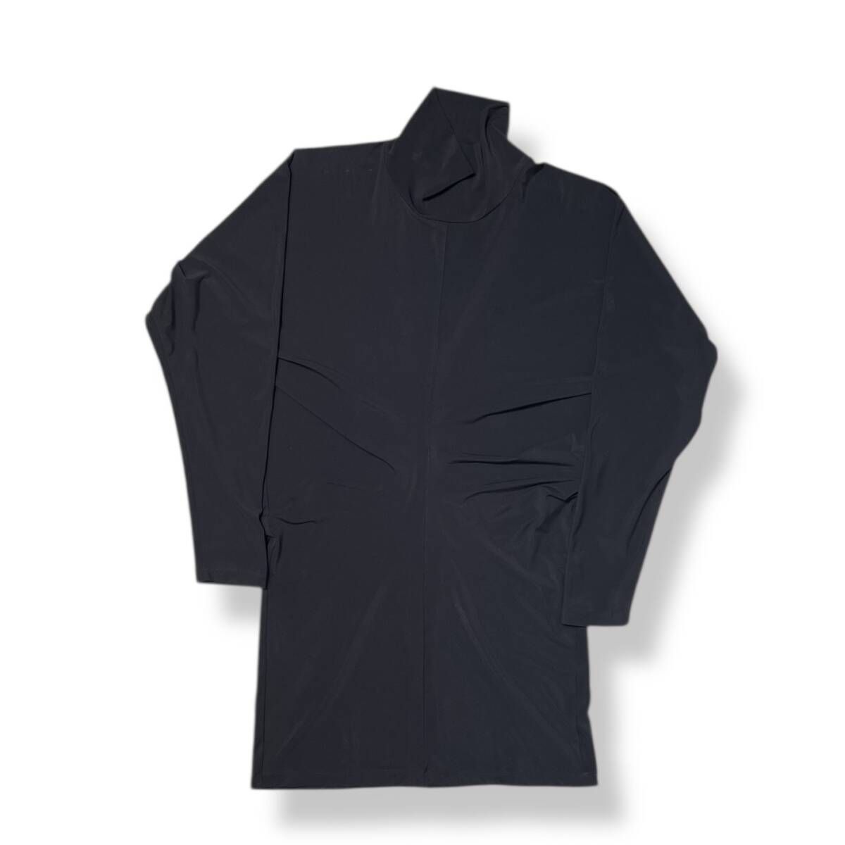 22 ss ISSEY MIYAKE DRAPE JERSEY 長袖Tシャツ カットソー ブラック サイズ2 イッセイミヤケ