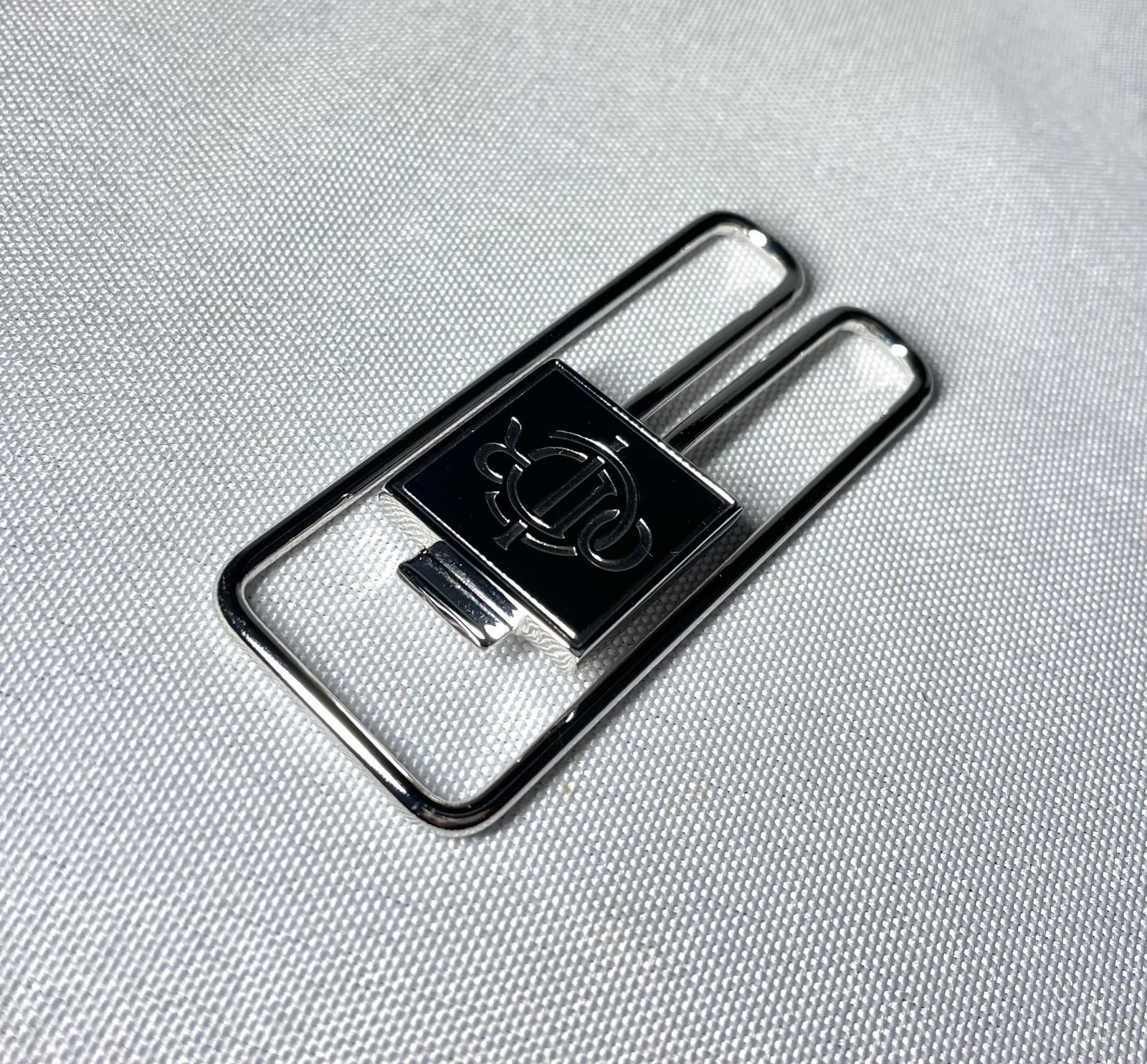 美品 Dior ディオール CDR ロゴ マネークリップ シルバー 札挟み 財布