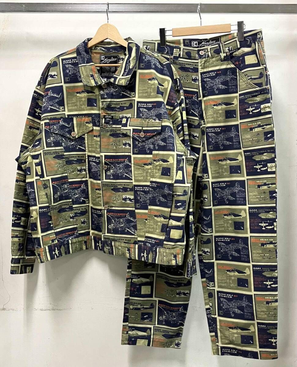 KARL KANI カールカナイ JEANS カナイジーンズ その他インナー サイズ上XXL下W 32 L 総柄 Y 2 K 3 RD型 セットアップ シミ