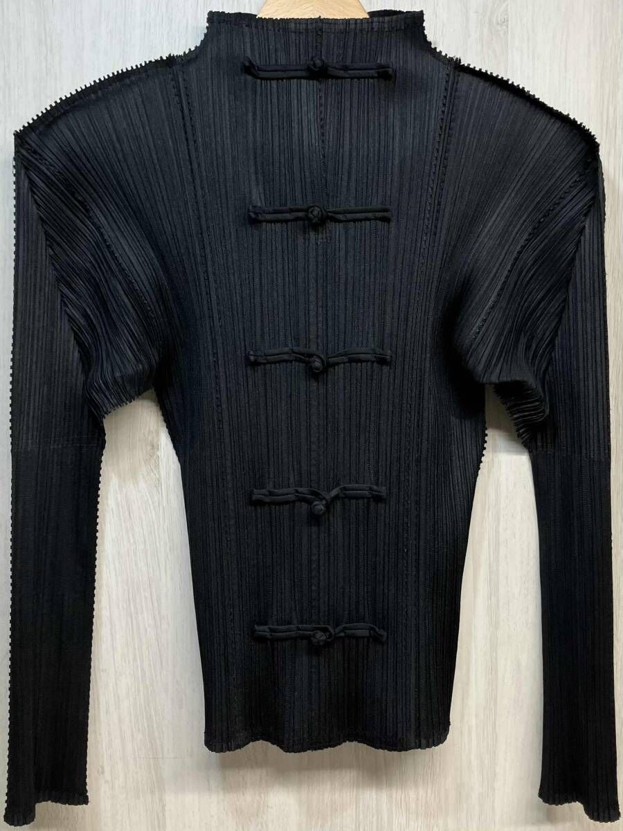 PLEATS PLEASE ISSEY MIYAKE PP 41 JK 163 チャイナ ブラウス シャツ プリーツプリーズ イッセイミヤケ ハイネック ブラック レディース 4