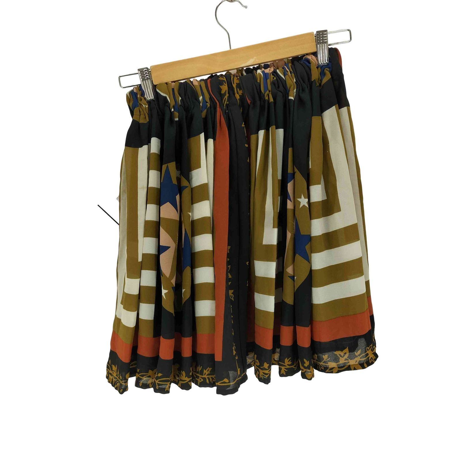 JUNIOR GAULTIER(ジュニアゴルチェ) 総柄イージーミニスカート レディース  40【中古】【ブランド古着バズストア】 ジュニアゴルチェ JUNIOR GAULTIER 総柄イージーミニスカート