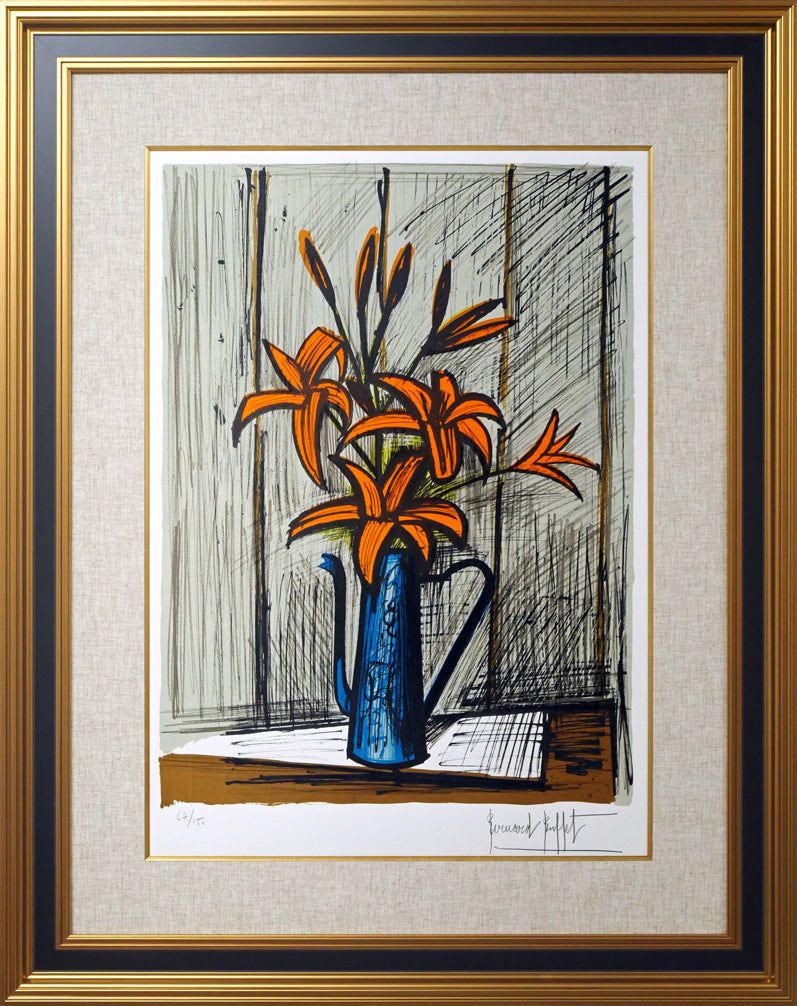 ベルナール ビュッフェ（Bernard BUFFET）「オレンジ色のユリ