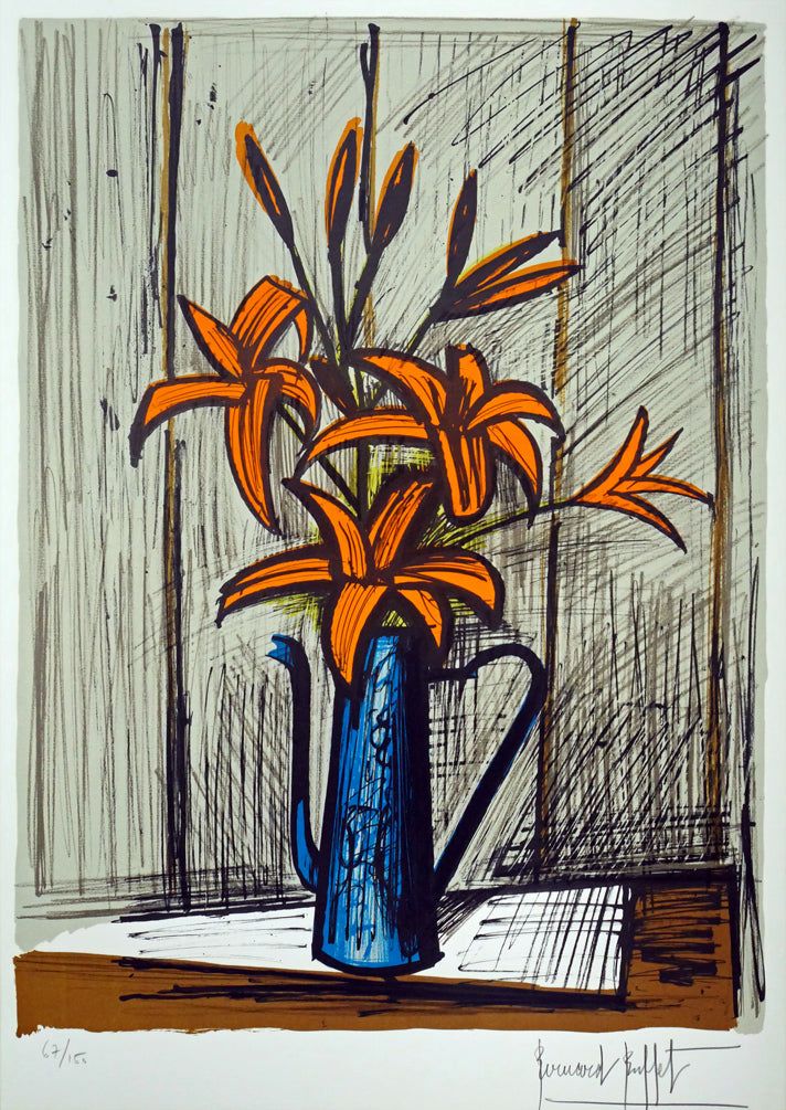 ベルナール ビュッフェ（Bernard BUFFET）「オレンジ色のユリ