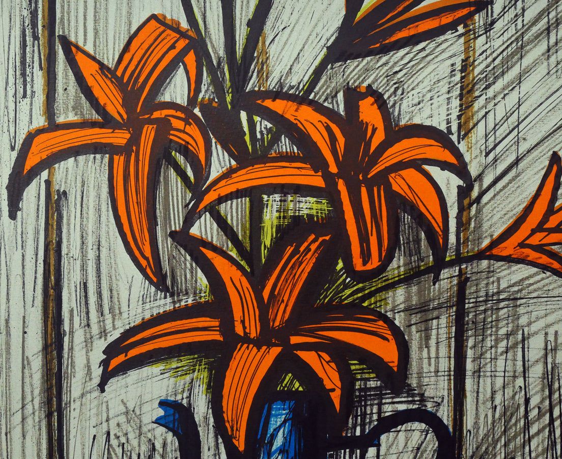 ベルナール ビュッフェ（Bernard BUFFET）「オレンジ色のユリ