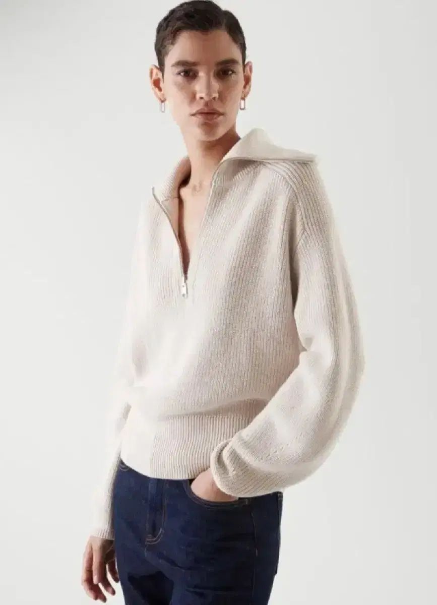 COS ハーフジップアップ ニット XS