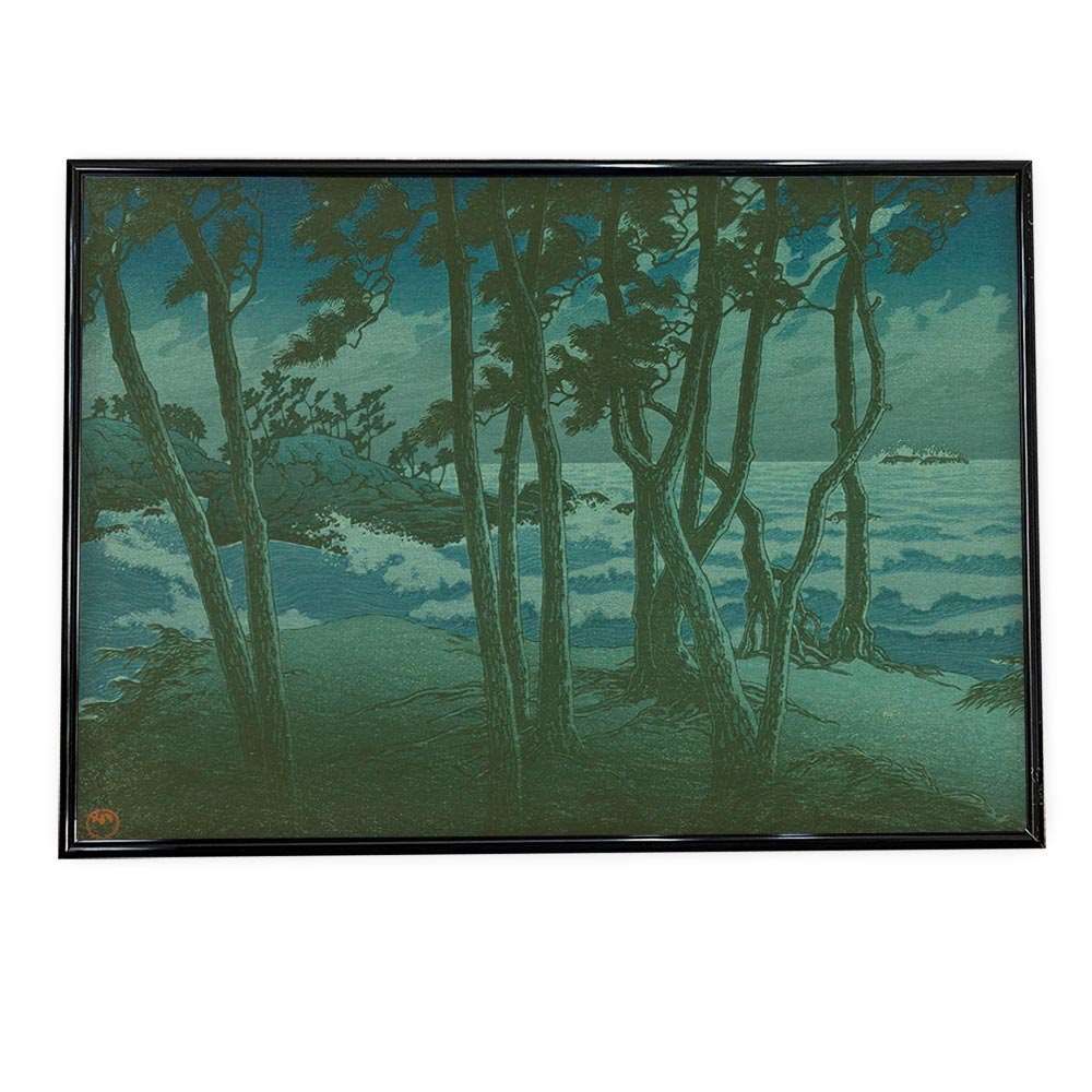 B 約73 x 103 cm bn poster 197 川瀬巴水 かわせはすい 2出雲日乃御崎 複製 デジタルリマスター ポスター 選べる全サイズ＆用紙 インテリア モダン シンプル オシャレ お洒落