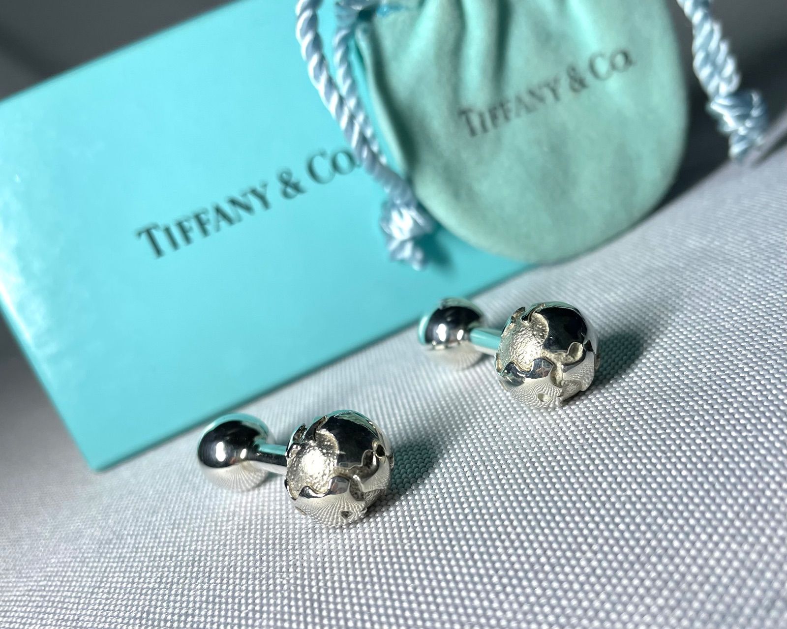 Tiffany ティファニー グローブ アース 地球儀デザイン ボールカフス