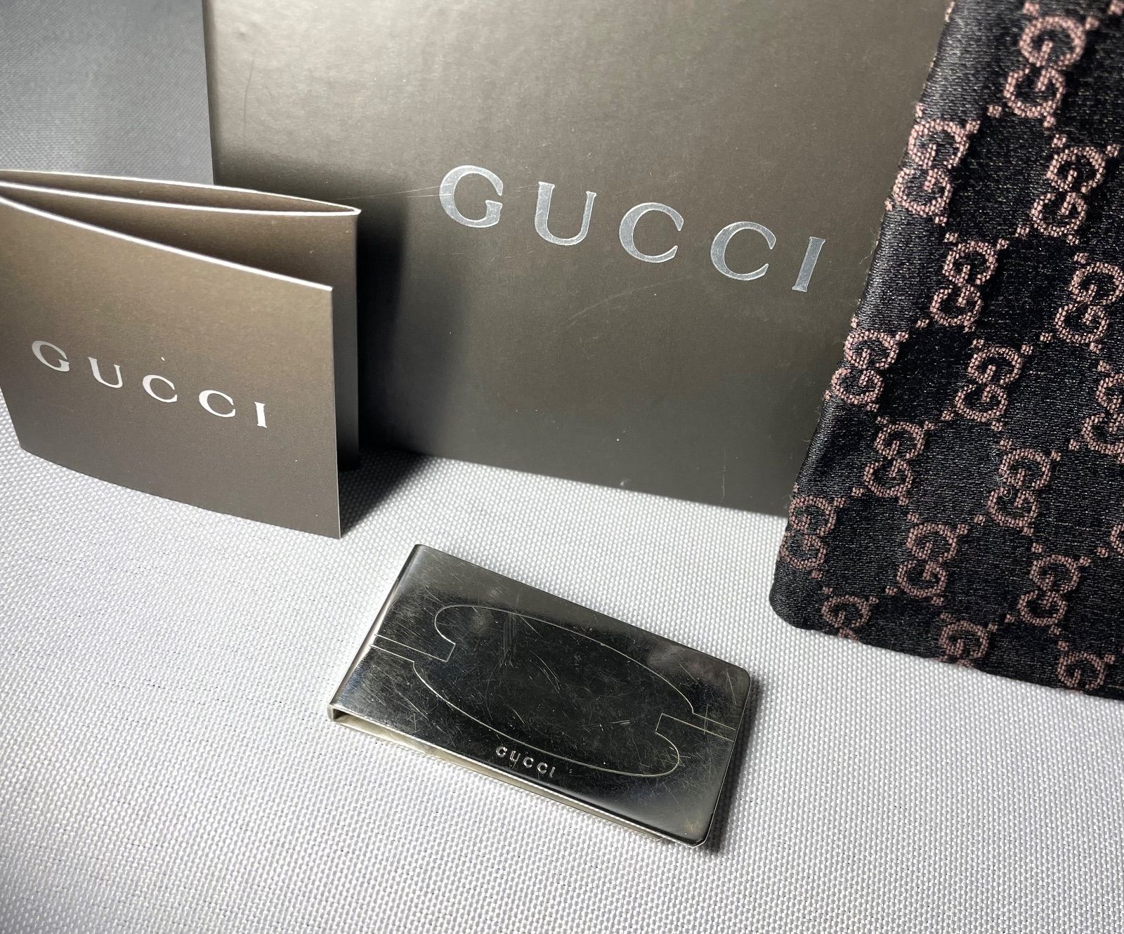 GUCCI グッチ Gデザイン スターリングシルバー SV 925 マネークリップ 札挟み 財布 ウォレット キャッシュレス 付属あり