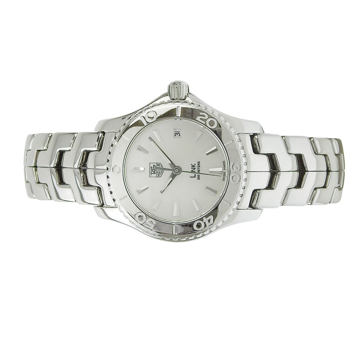 タグホイヤー リンク デイト WJ1313-0 SS シェル文字盤 ホワイト