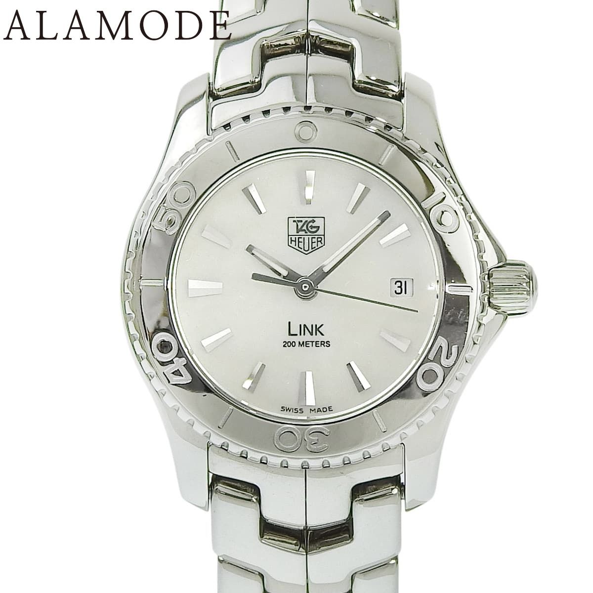 タグホイヤー リンク デイト WJ1313-0 SS シェル文字盤 ホワイト