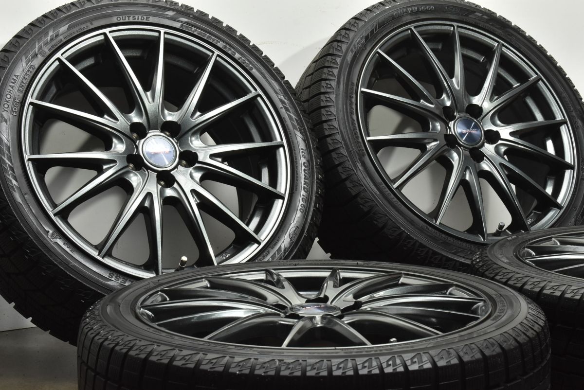 バリ溝 ヴェルヴァ 17 in 7 J 48 PCD 100 ヨコハマ アイスガード iG 60 215 45 R プリウス カローラツーリング インプレッサ 可