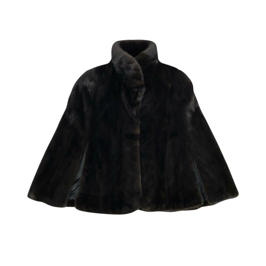 美品 最高級 サガミンクロイヤル 裾幅212cm! ダークミンク 毛皮ポンチョ 美品 最高級 サガミンクロイヤル 裾幅212cm! ダークミンク 毛皮