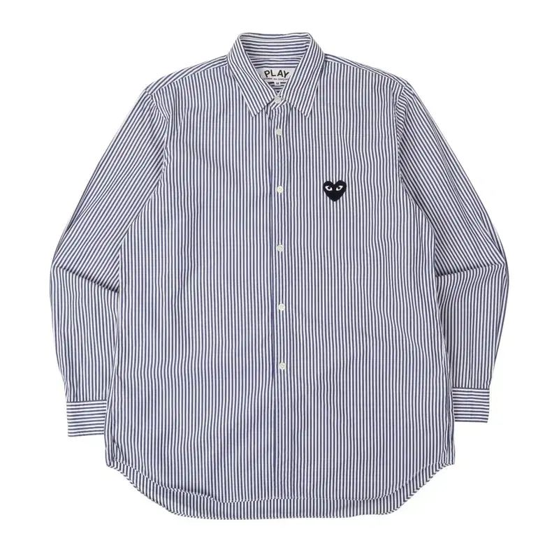 コム・デ・ギャルソン ハートワッペン ネイビー ストライプ シャツ
