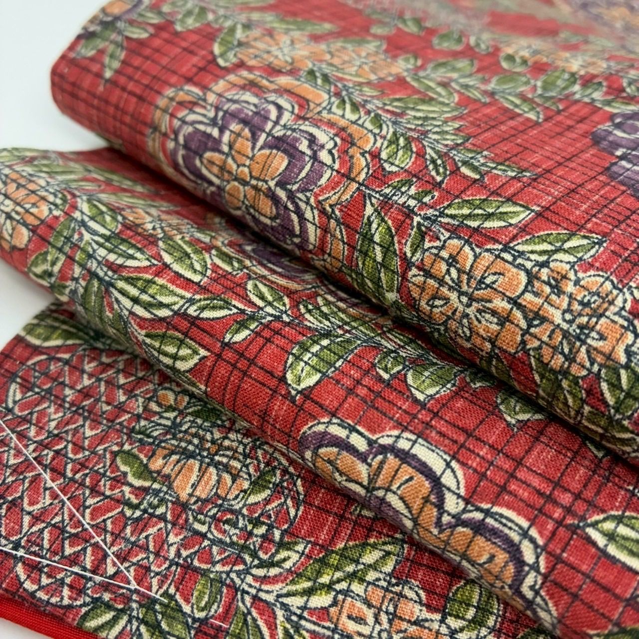 真綿紬 裄68.5 花柄の染め 正絹 着物 MK-1915 - メルカリ