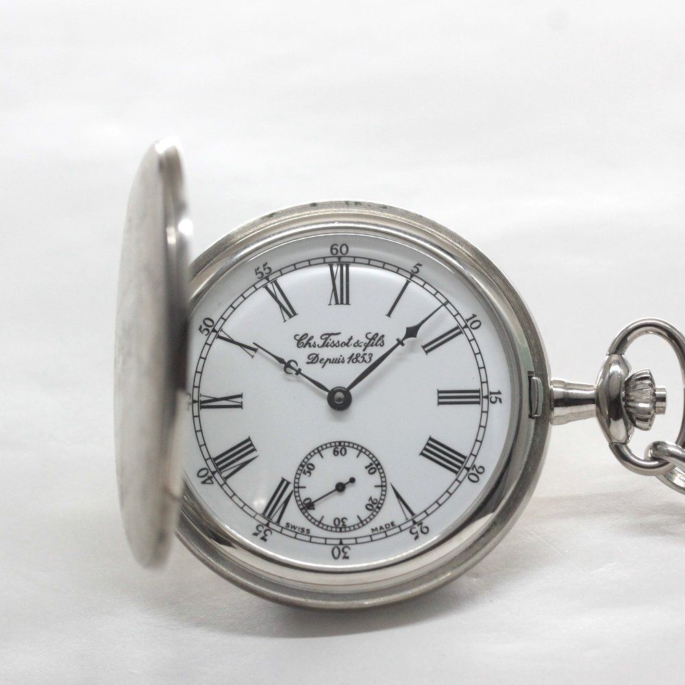 1853年創業のスイスブランド ティソ TISSOT ハンターケース懐中時計 1038