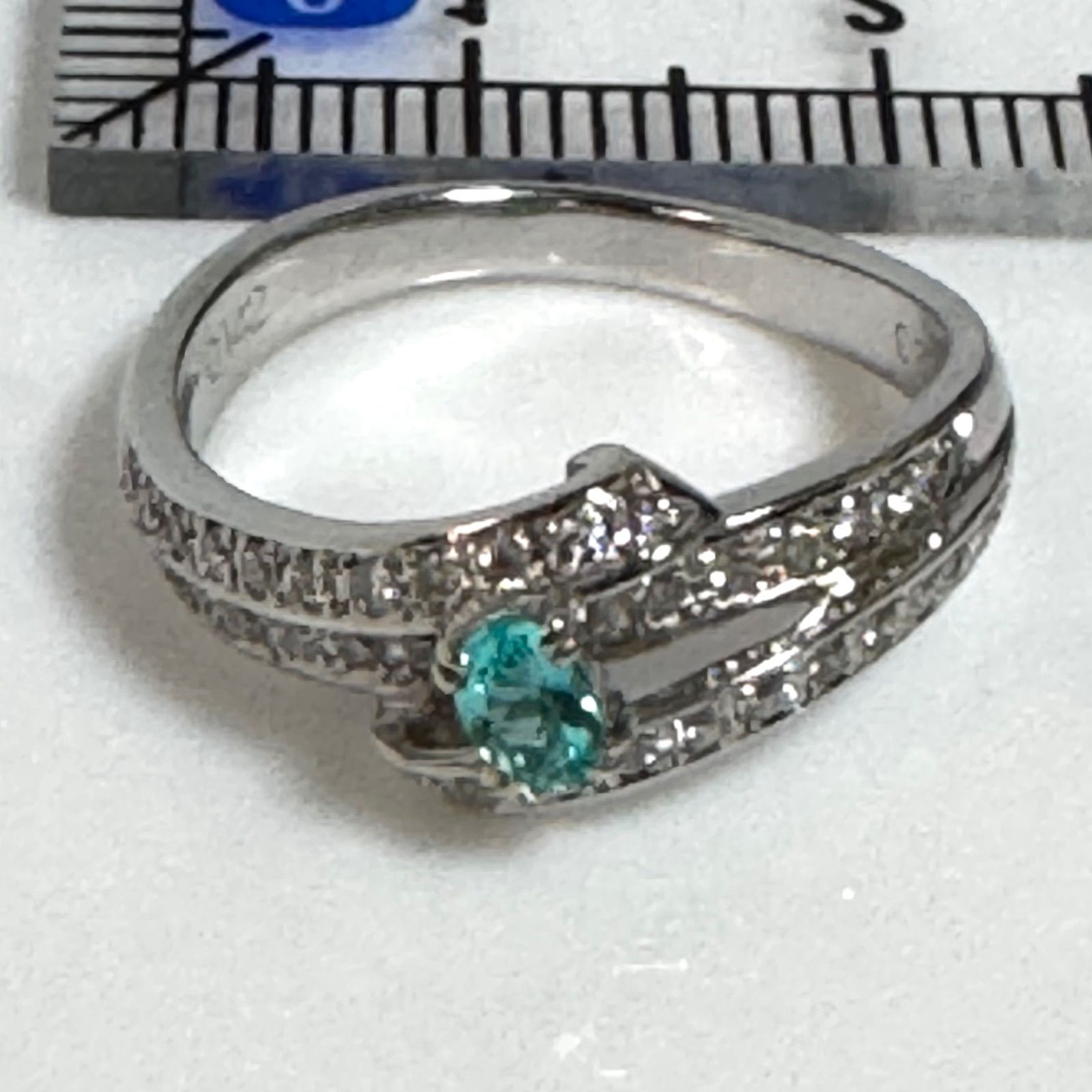 k18WGパライバトルマリンリングNO25-2458