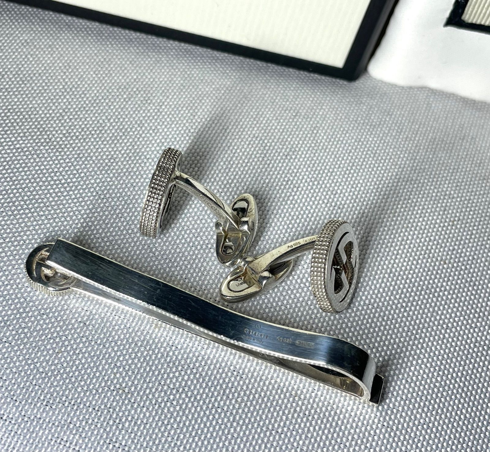 GUCCI グッチ インターロッキングG GGロゴ ネクタイピン カフス セット