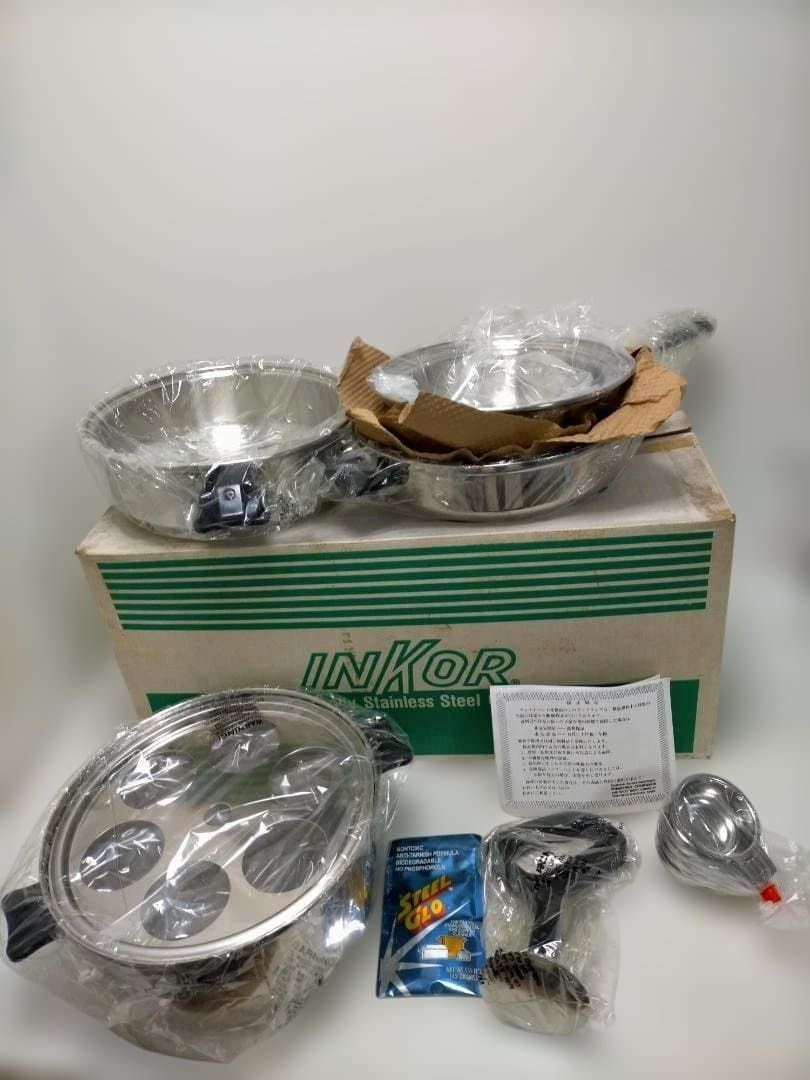 inkor インコア ガス仕様 大フライパン 蓋付き ステンレス@ INKOR インコア ステンレス鍋セット 多層構造 マルチプライ フライパン