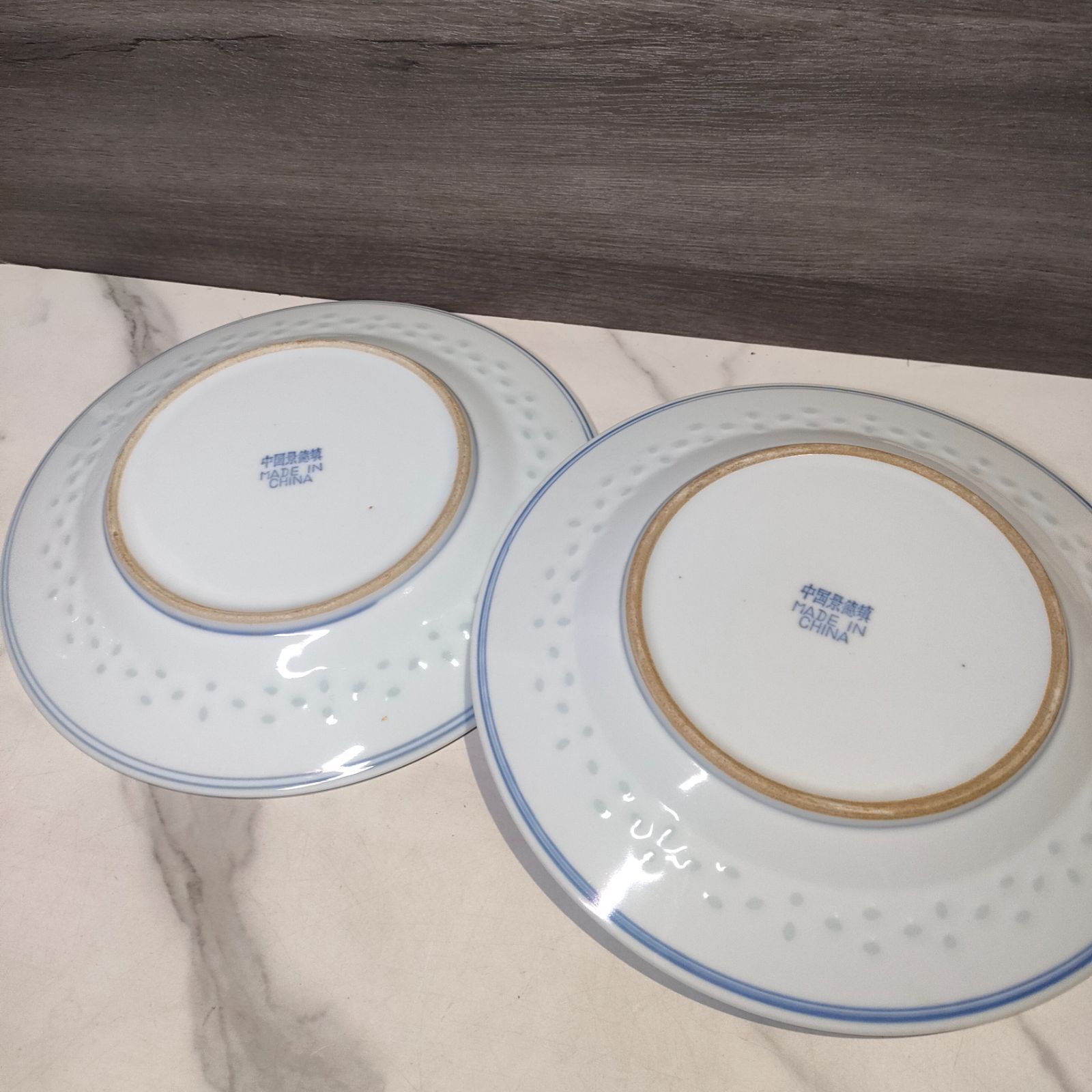 17【美品】景徳鎮 蛍焼き 25センチ 大皿 2枚セット 年末年始 お正月