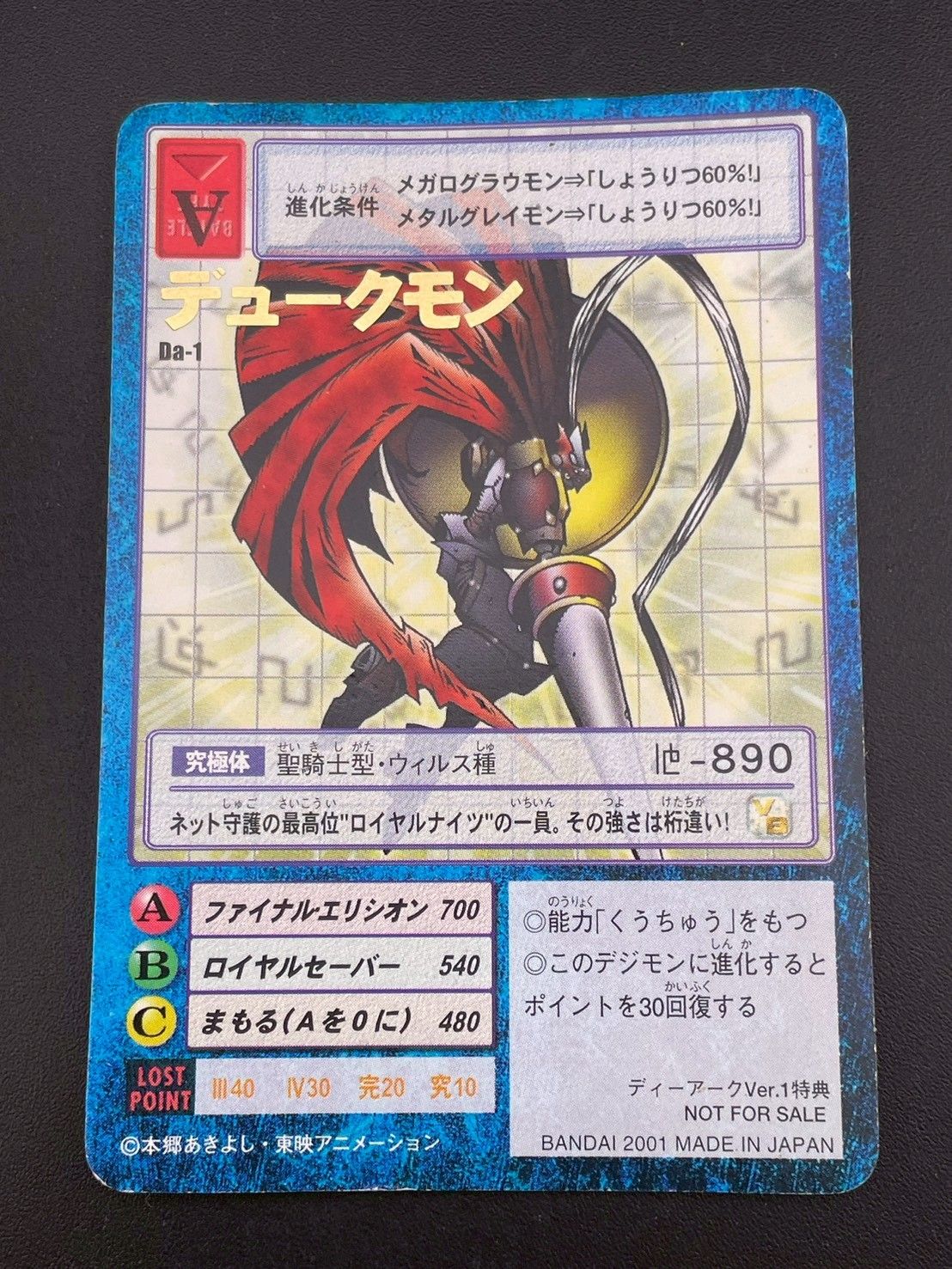 中古品】デュークモン Da-1 金文字 旧デジモンカード 2001年 カード