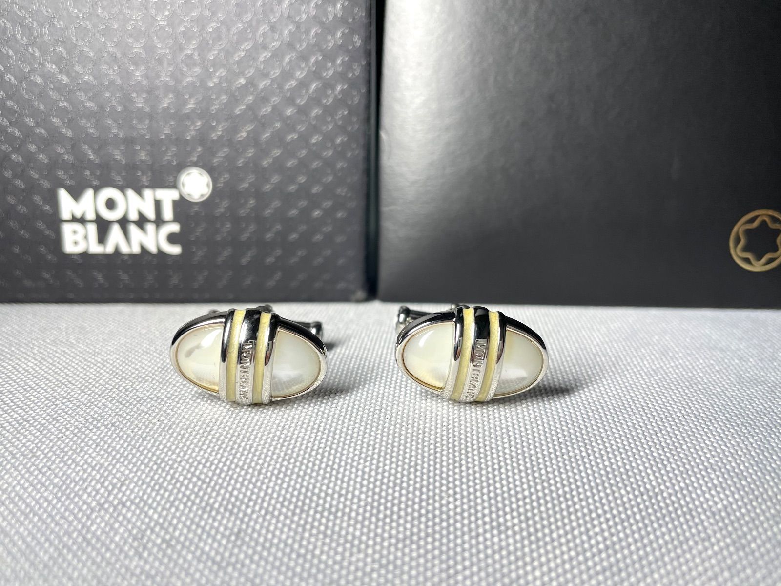 美品 希少 MONTBLANC モンブラン マザーオブパール装飾 ブランドロゴ