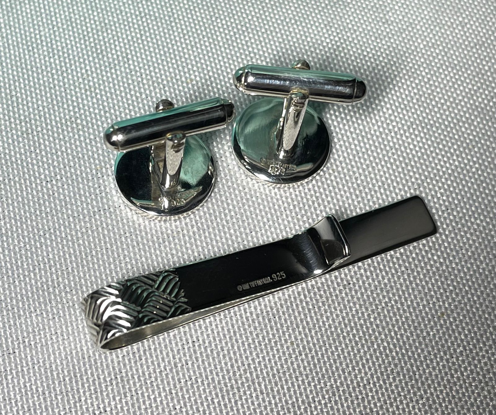 美品 TIFFANY ティファニー チェックライン スターリングシルバー