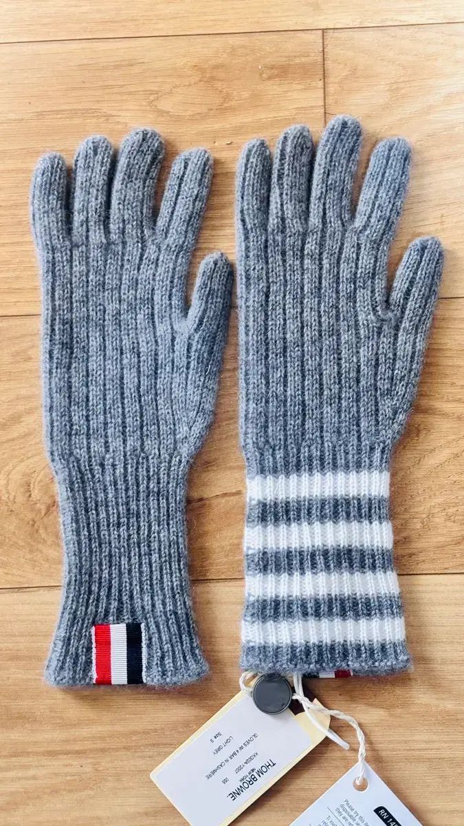 トムブラウン カシミア 斜めボーダー 手袋 S
