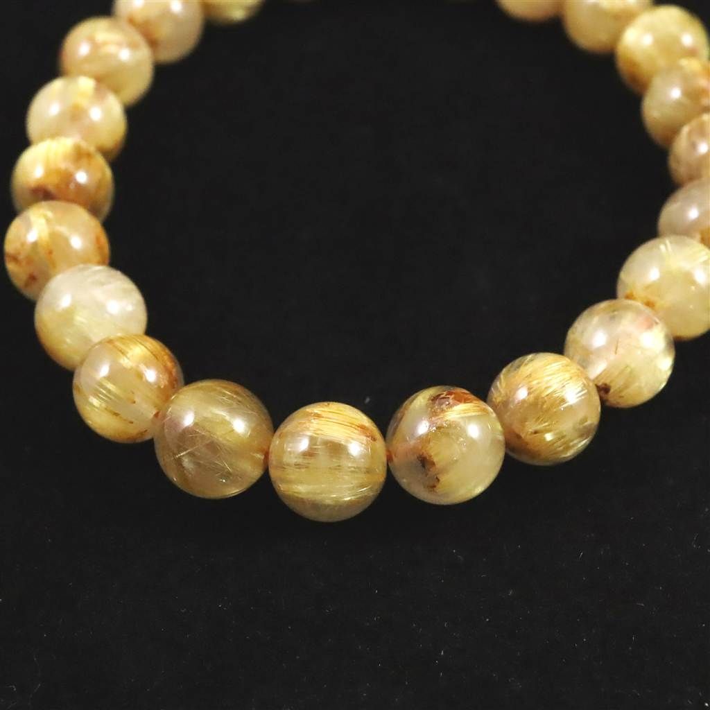 ゴールドルチルクォーツ AAAA 8mm玉ブレスレット 18.1g 【榎本通商