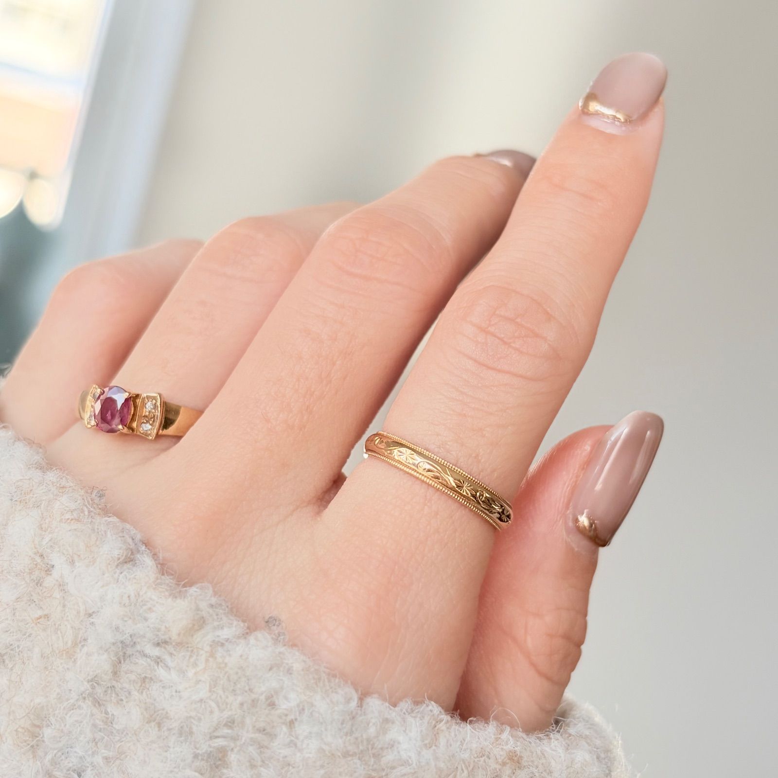 買取店】K18 TOEI CROWN / トーエイクラウン 甲丸リング 10号 2.3g