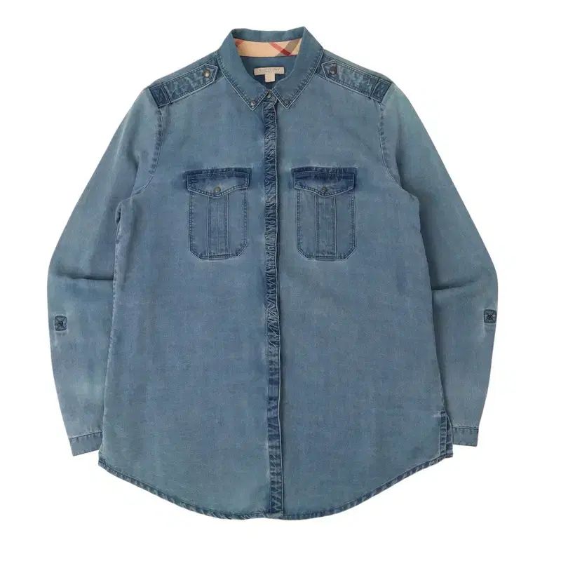 バーバリーブリット フロントポケット シャーリングボタン デニム シャツ