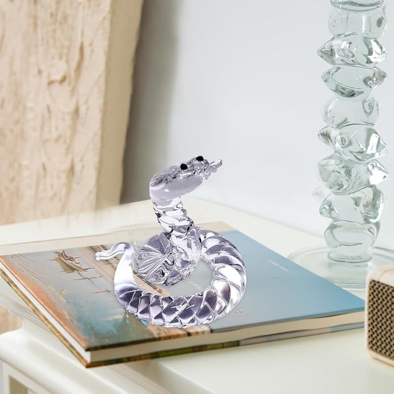 新品】 干支 置物 巳 ヘビ ガラス 蛇の置物 巳年 クリスタル 正月 置物