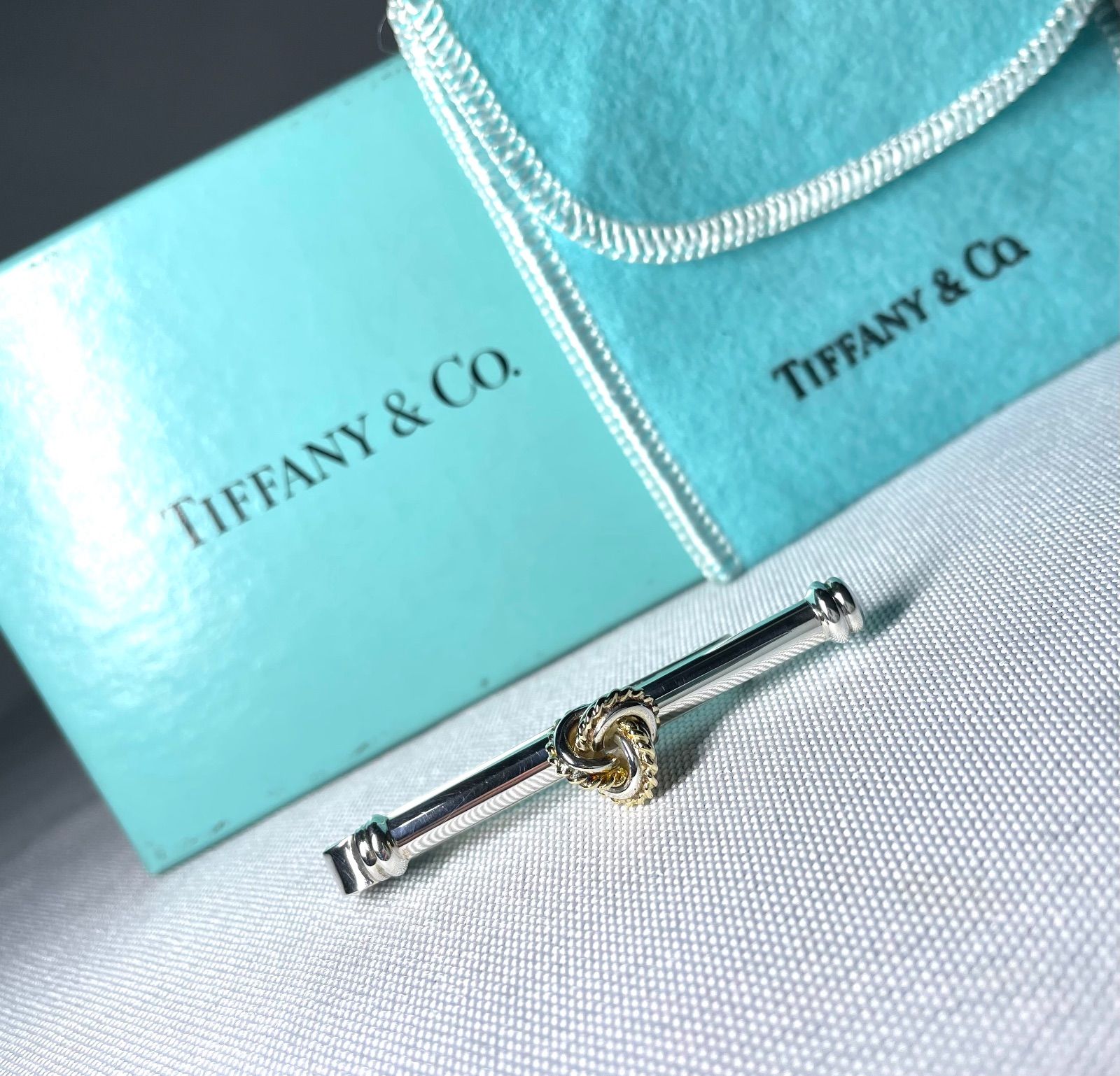 美品 Tiffany ティファニー 18Kゴールド & スターリングシルバー AU750