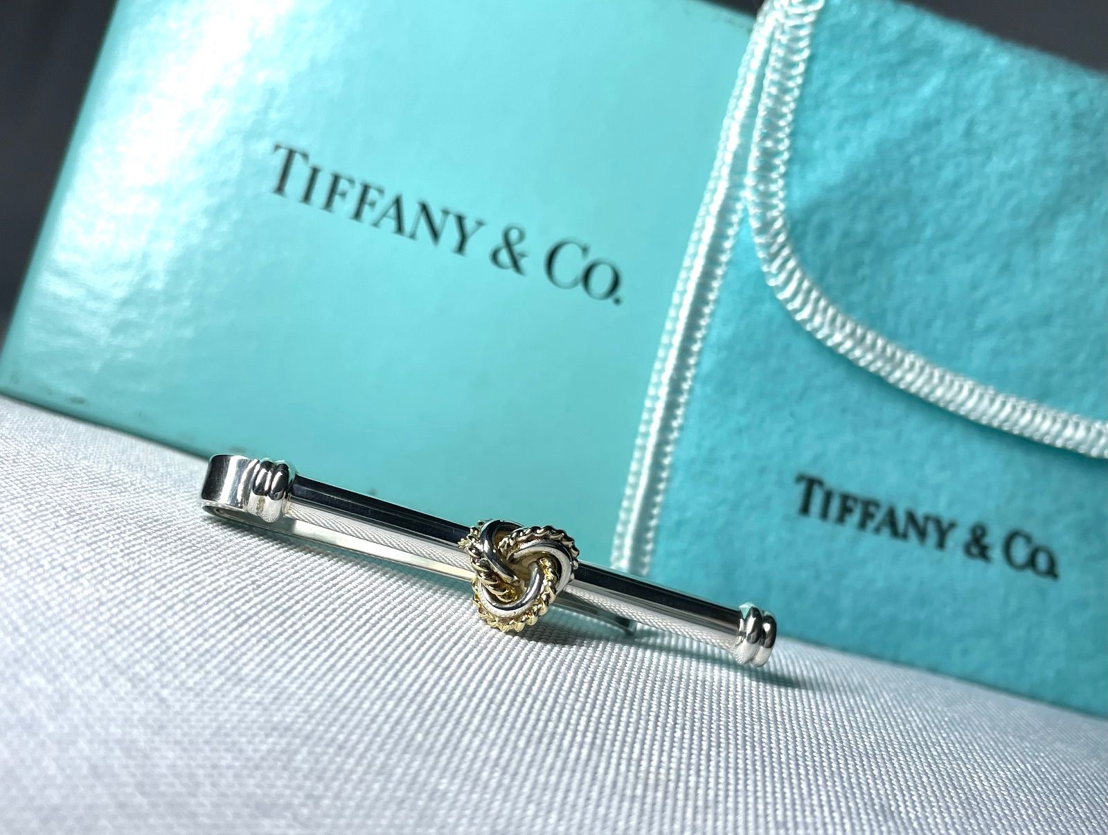 美品 Tiffany ティファニー 18Kゴールド & スターリングシルバー AU750