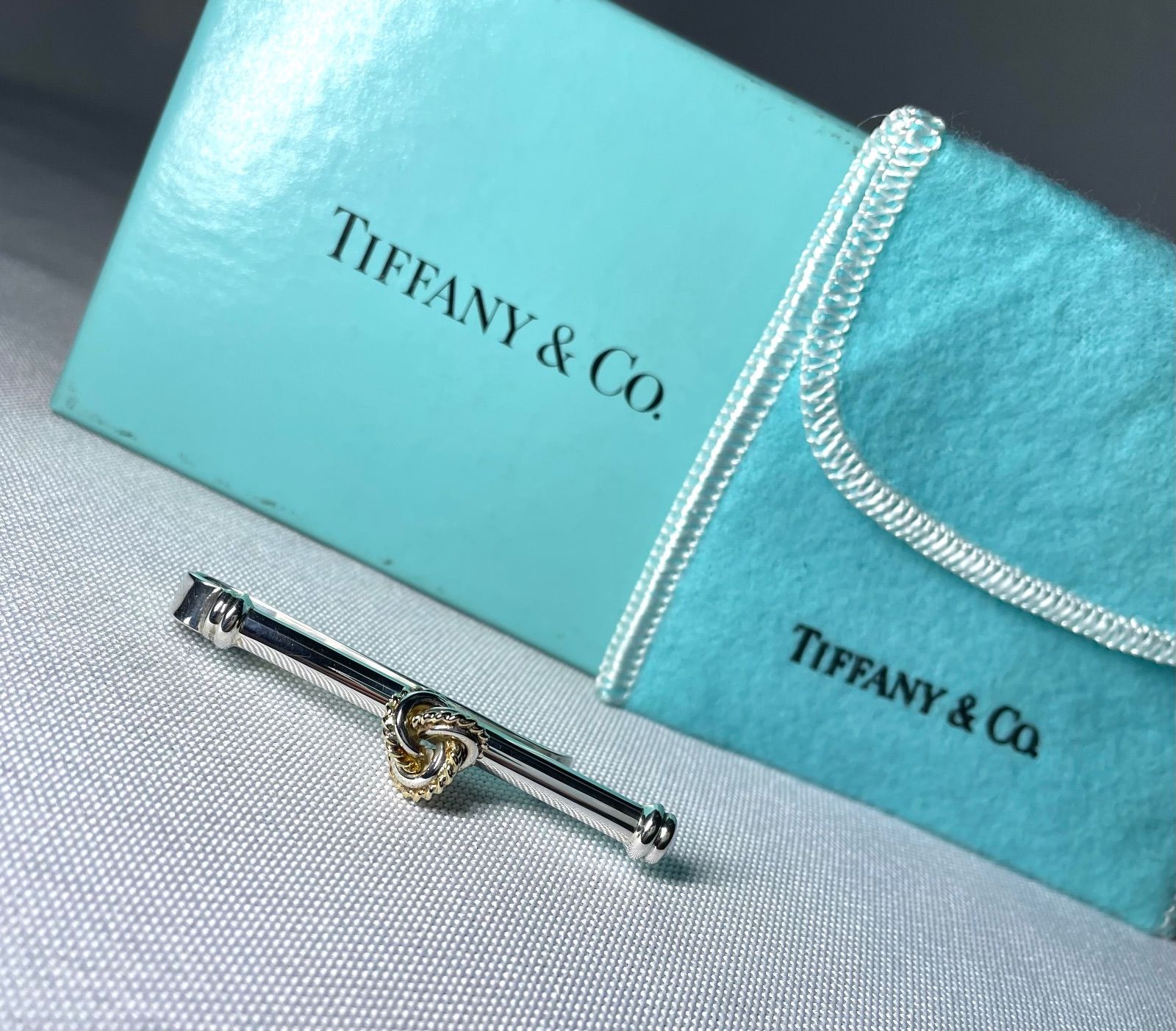 美品 Tiffany ティファニー 18Kゴールド & スターリングシルバー AU750