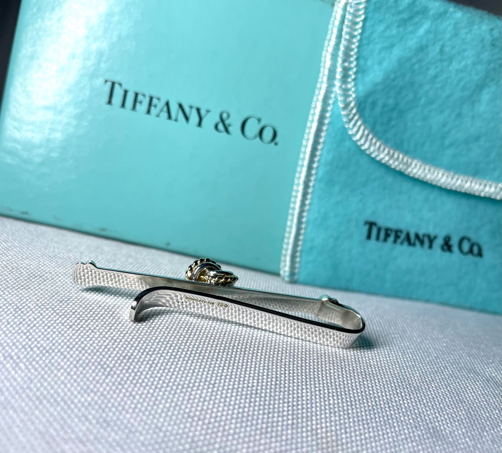 美品 Tiffany ティファニー 18Kゴールド & スターリングシルバー AU750