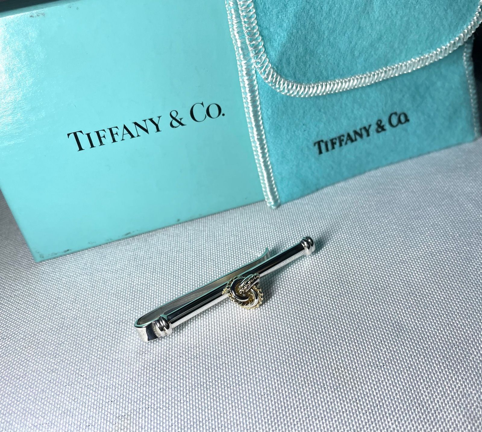 美品 Tiffany ティファニー 18Kゴールド & スターリングシルバー AU750