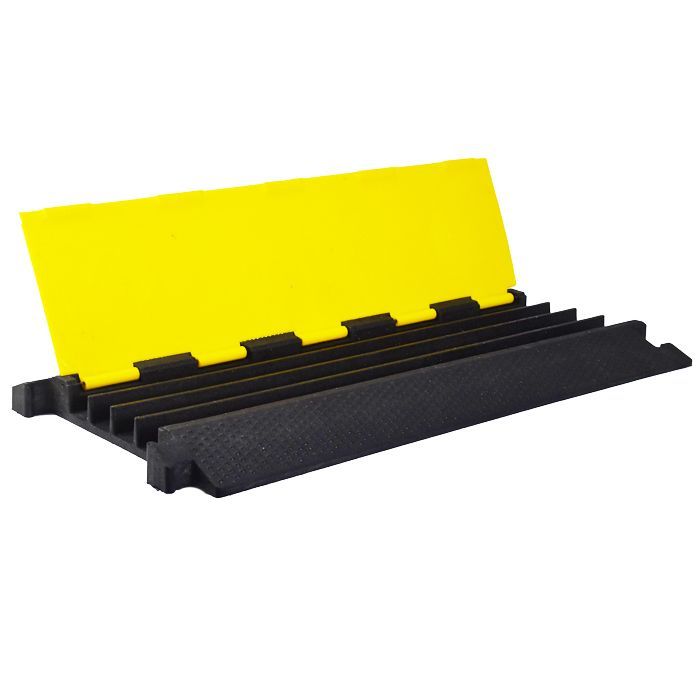 10本 4列ジャケット ケーブルジャケット ケーブルプロテクター イエロー ケーブル保護 配線カバー 工事現場 イベント 領収書発行