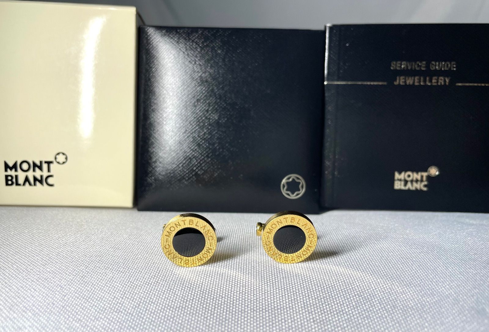 MONTBLANC モンブラン ブランドロゴ文字＆ブラックオニキス ゴールド