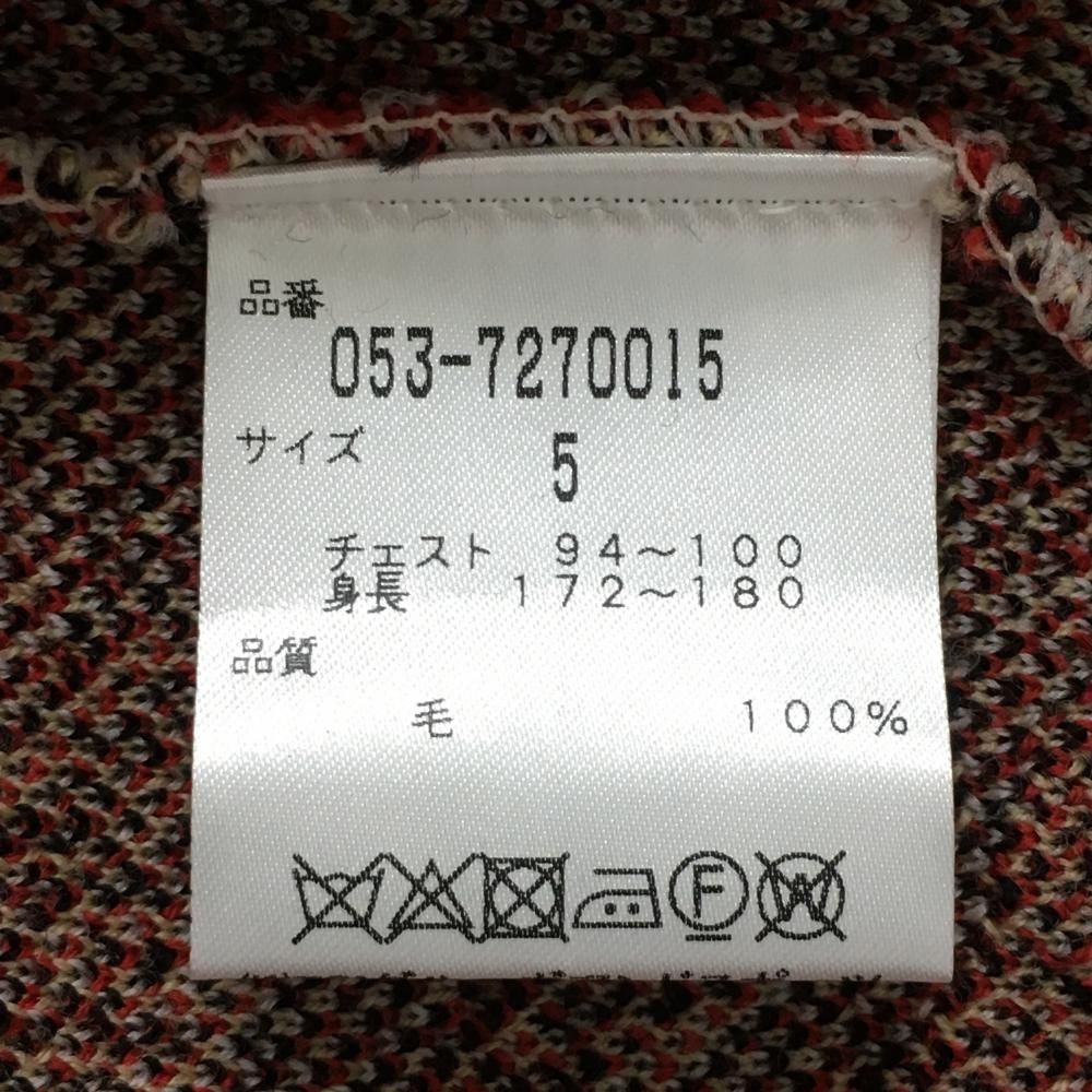 ゴルフ 【新品】パーリーゲイツ セーター ベージュ系×レッド 総柄