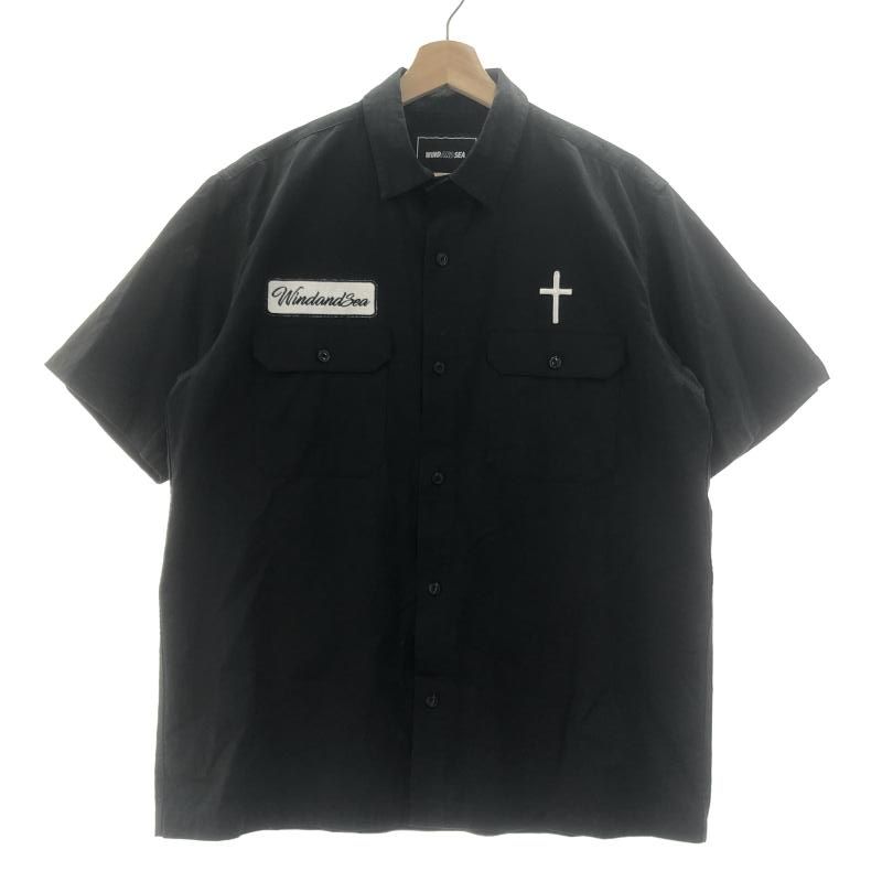 WIND AND SEA × SANTA CRUZ ワークシャツ 半袖シャツ L WDS-0-STCZ-24-Q 1-SH-01 ブラック ウィンダンシー サンタクルーズ 10