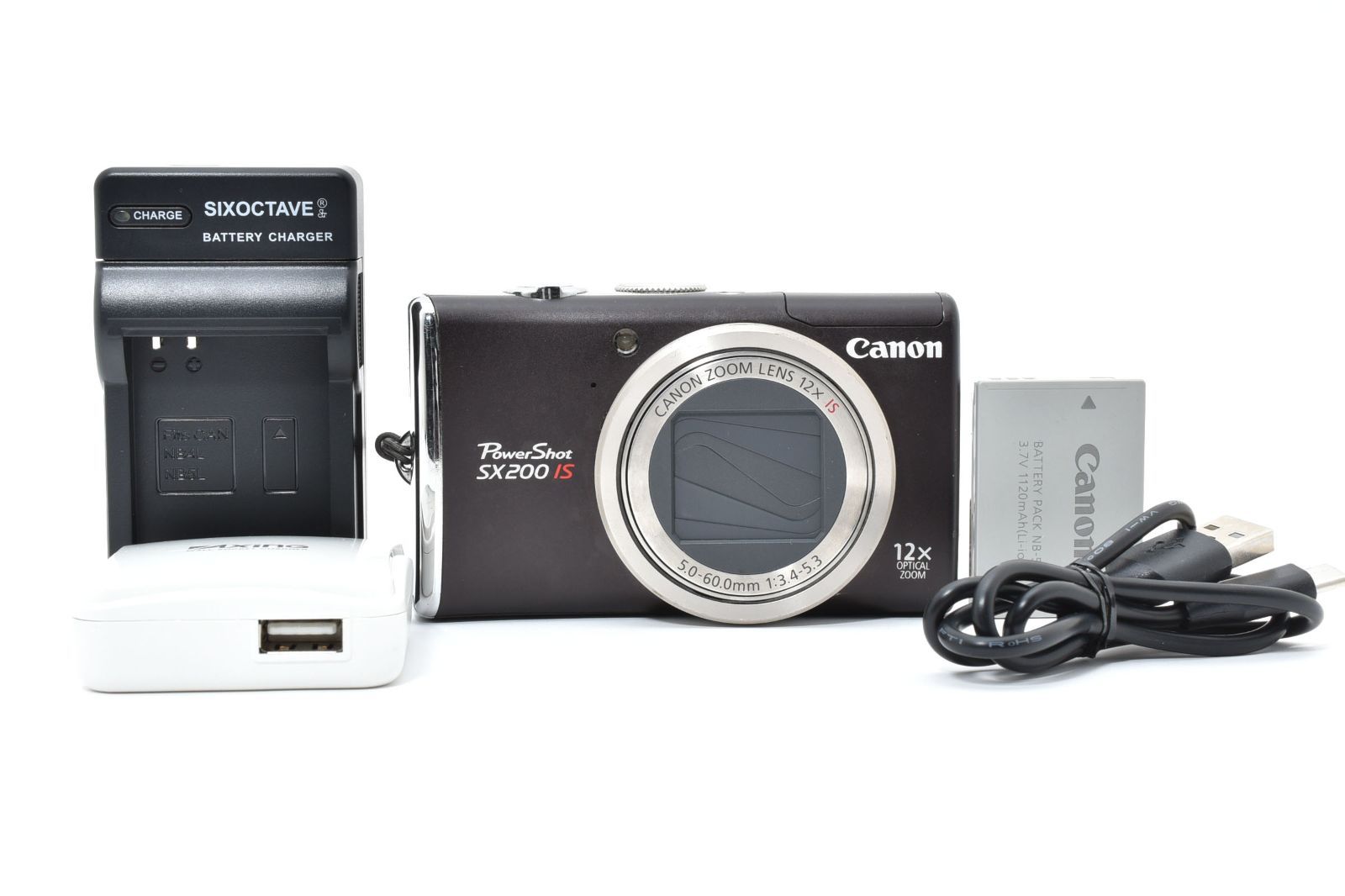 動作品 キヤノン canon powershot SX 200 IS ブラック PC 1339