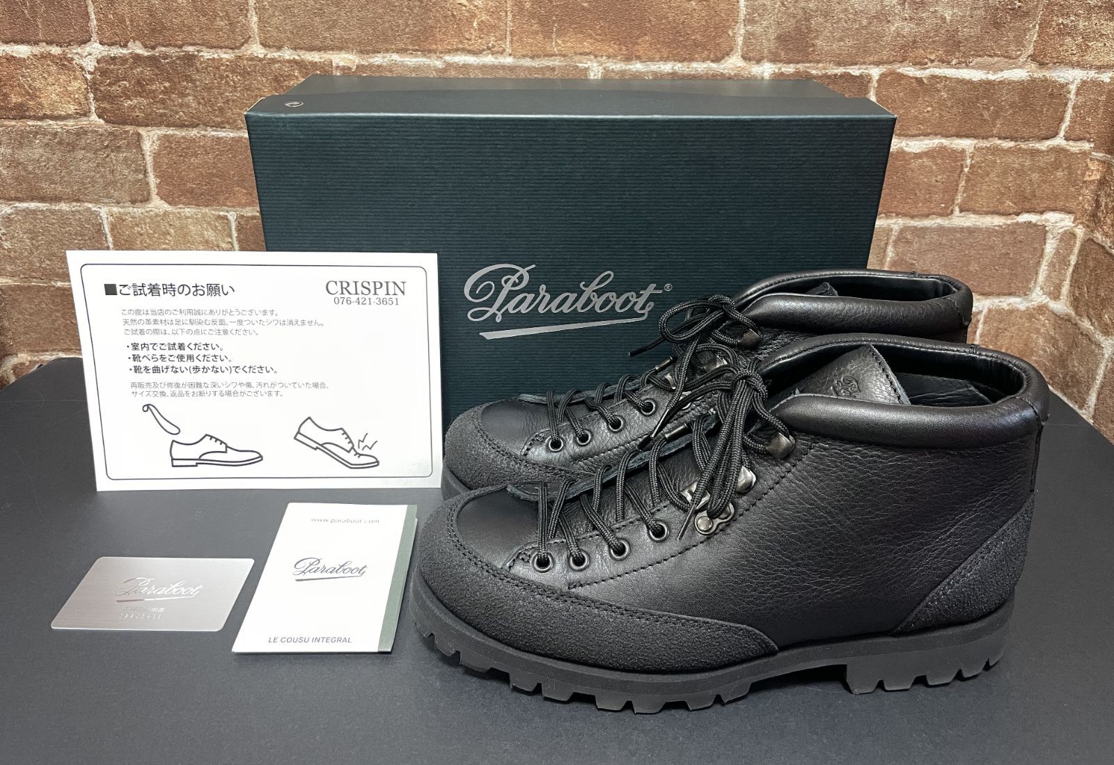 Paraboot YOSEMITE 200532 パラブーツ ヨセミテ FOUL NOIR サイズ8 ブラック 黒 アウトドア トレッキングブーツ シューズ ジャンヌソール 揉み革 シボ革 レザー _78