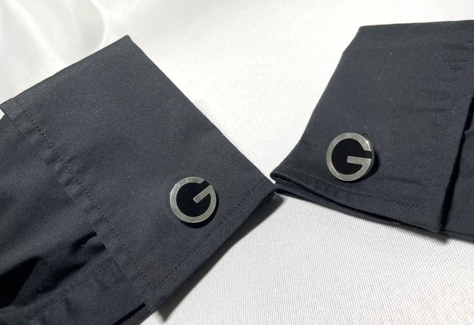 GUCCI グッチ Gデザイン スターリングシルバー - ブラック オーバル ヴィンテージカフス カフリンクス ボタン SV 925 あり 新作入荷 カフリンクス 