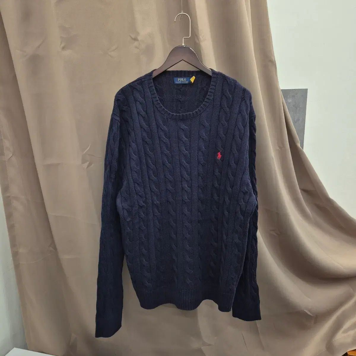 Ralph Lauren ポロ ラルフローレン ケーブルニット セーターXL紺色 