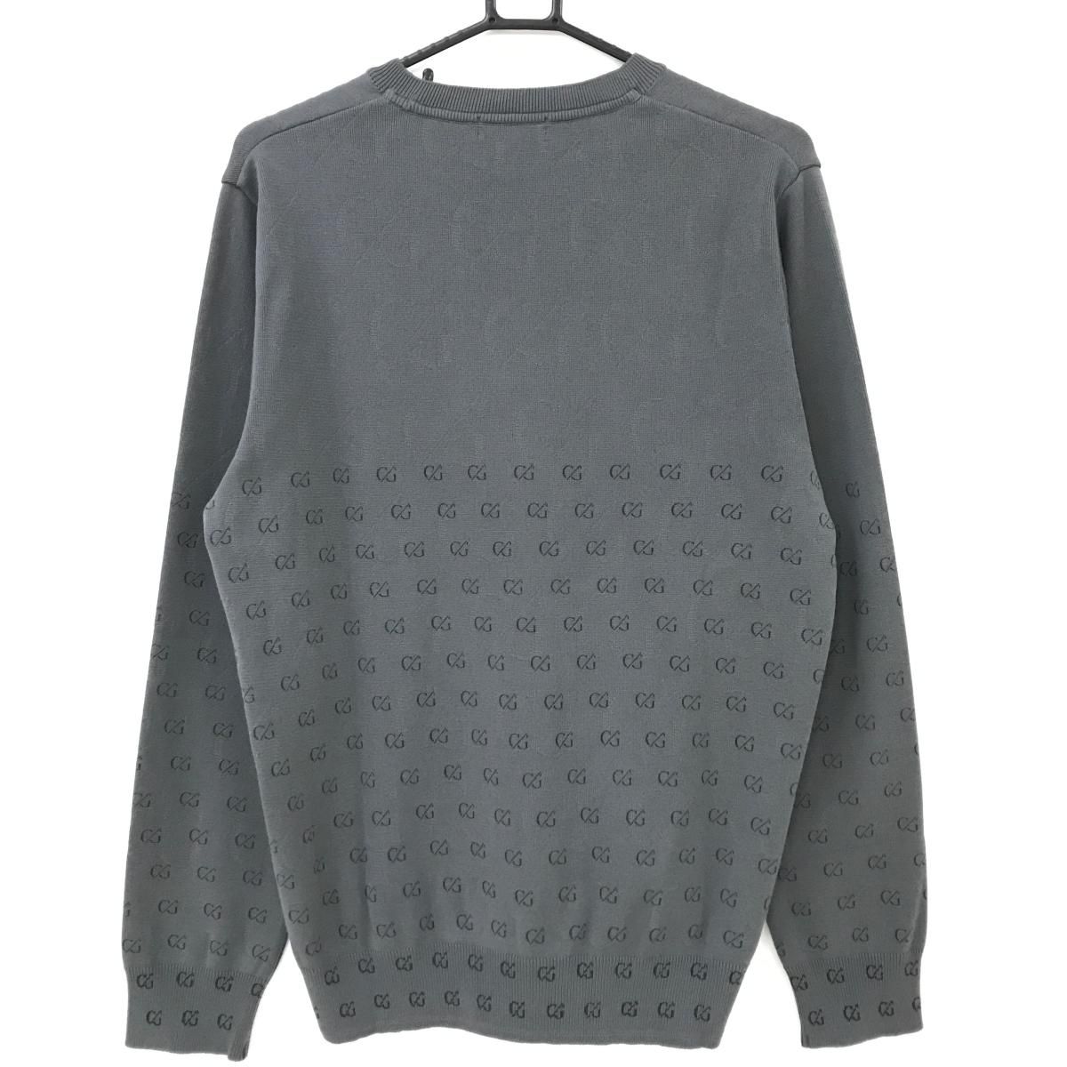 新品】キャロウェイ レッドレーベル セーター グレー×黒 総柄 胸ロゴ