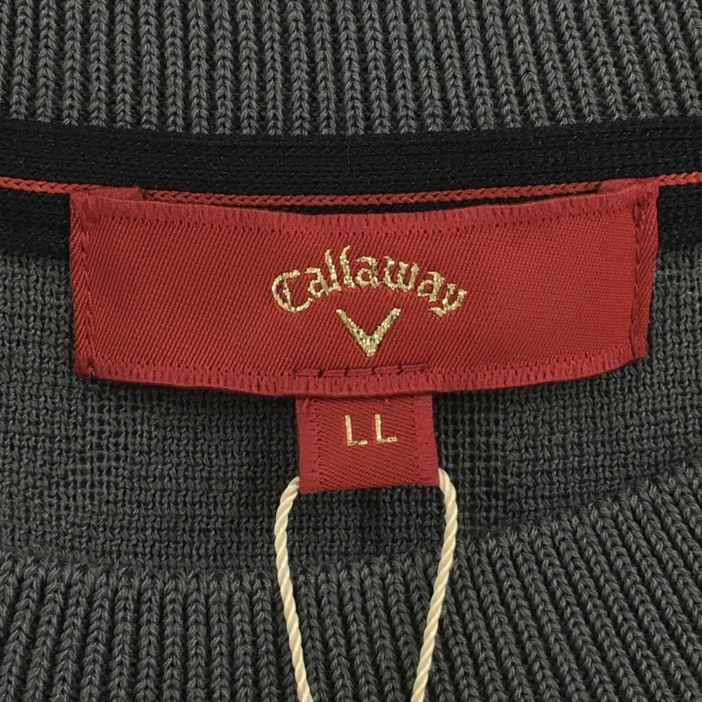 新品】キャロウェイ レッドレーベル セーター グレー×黒 総柄 胸ロゴ