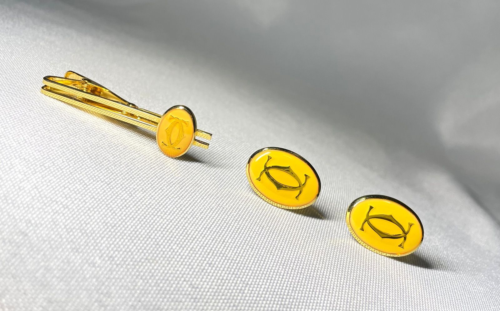 美品 Cartier カルティエ ダブルC ロゴ ヴィンテージ ネクタイピン