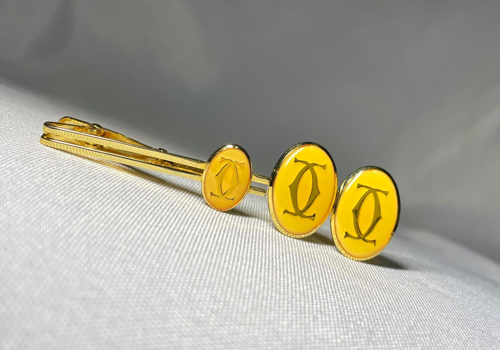 美品 Cartier カルティエ ダブルC ロゴ ヴィンテージ ネクタイピン