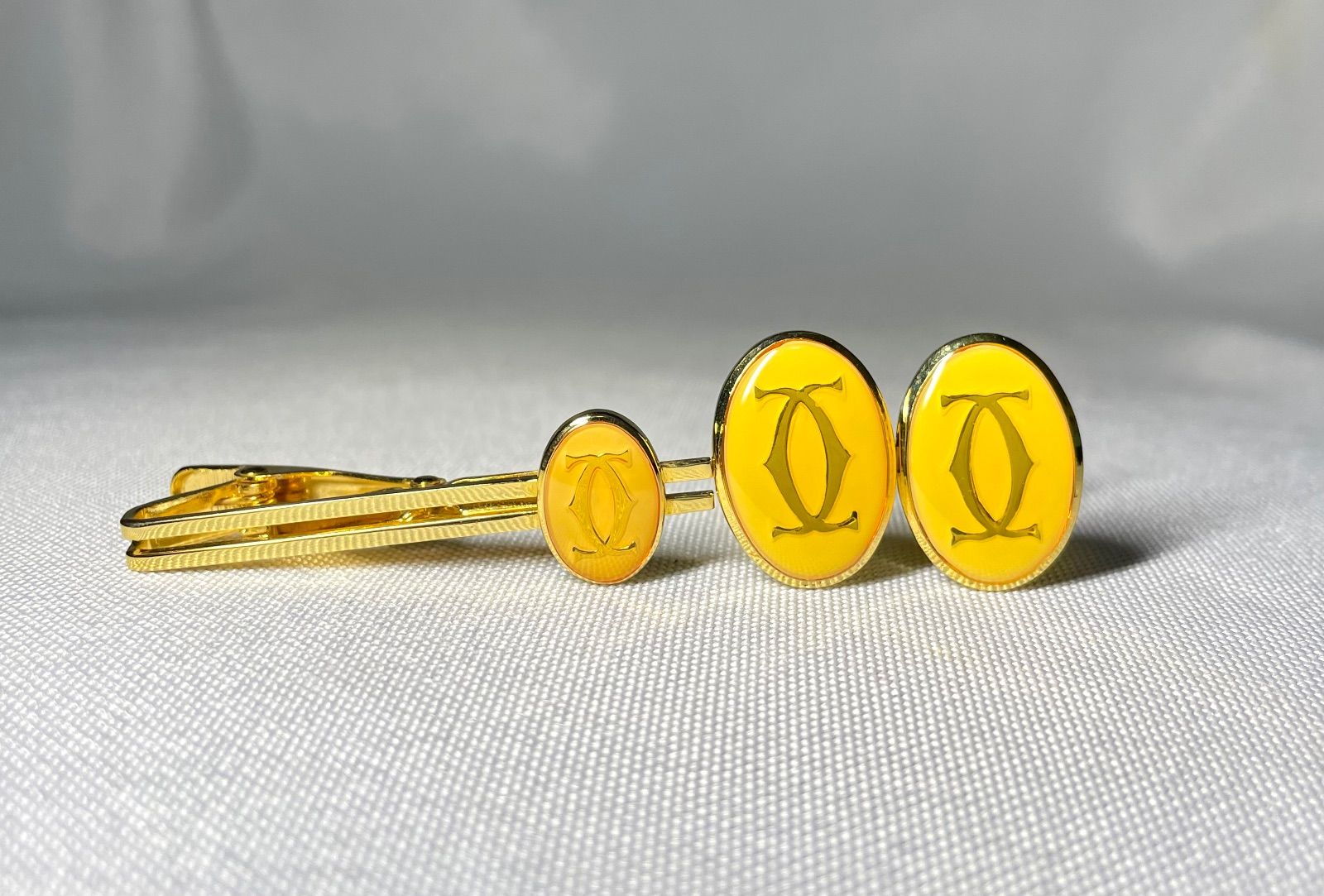 美品 Cartier カルティエ ダブルC ロゴ ヴィンテージ ネクタイピン